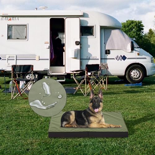 Outdoor Dog Beds for Large Dogs (X-Large / Olive Green)
