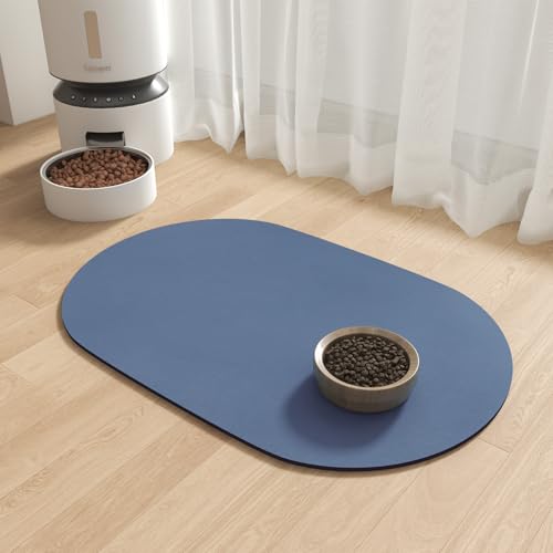 Absorbent Dog Food Mat (Blue / 12"x19")