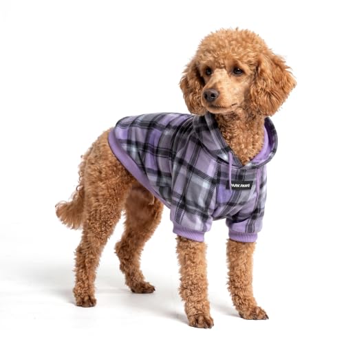 Dog Hoodie Buttery (Purple Plaid / Large)