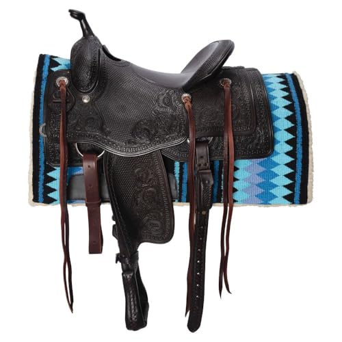 Fleece Bottom Contoured Saddle Pad (Black/Burgundy/Rust)