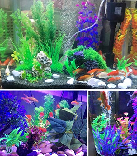Artificial Aquatic Plants 11 Pcs Small Aquarium Plants Artificial Fish Tank Decorations (11-pack)