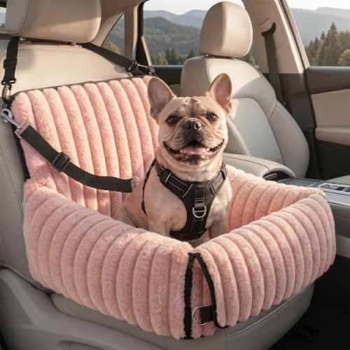 6-in-1 Dog Car Seat for Small/Medium Dogs up to 23 lbs, Pink (Pink)