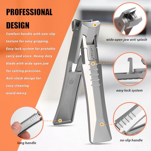 Nail Clipper for Thick Toenails and Fingernails (2PCS Portable Curved)