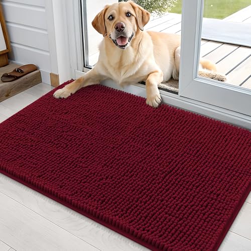 Dog Door Mat for Muddy Paws 35x24 (Burgundy / 35" X 24")
