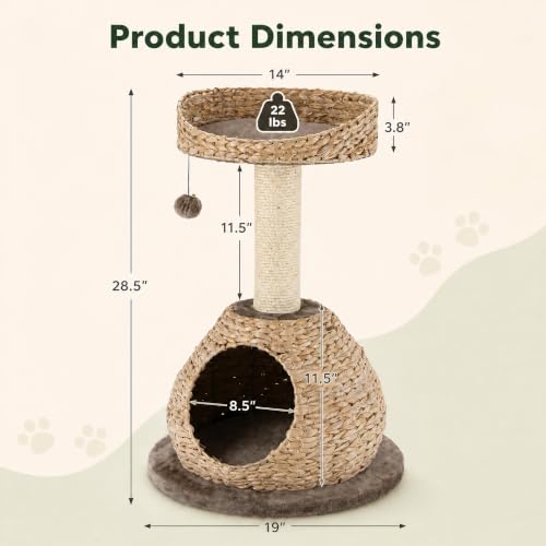 Modern Cat Tree Tower (28 inches / Coffee)