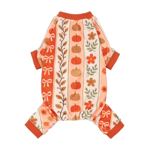 Pumpkin Dog Fleece Pajamas (Pumpkin Flower / X-Large)