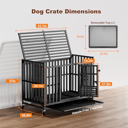 Heavy Duty Dog Crate (42.0"L x 25.0"W x 37.0"H)