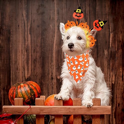Orange Halloween Dog Bandana (Small / Orange)
