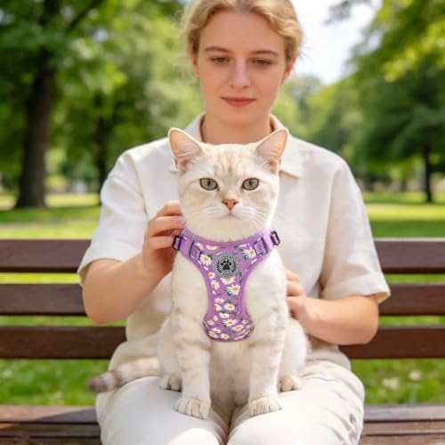 Cat Harness and Leash Set (Purple / M (Chest: 12 - 19"))