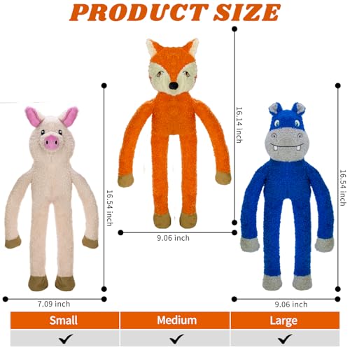 3 Pack No Stuffing Dog Toys (pink)