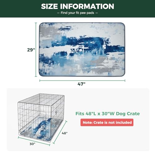 Washable Pee Pads for Dogs (Tie-dye Blue / 29" x 47" (2 Packs))