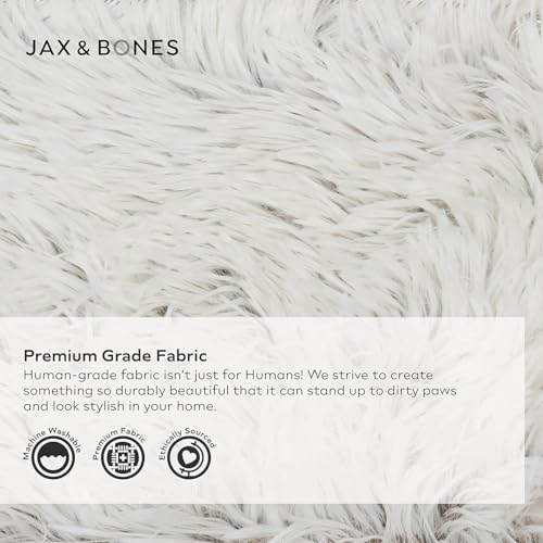 Napper White Faux Fur Dog Bed w (Small / White)