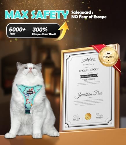Cat Harness and Leash Set[MAX Safety 4th (H603 Pro Purrfect Green / Small (7-12lb))