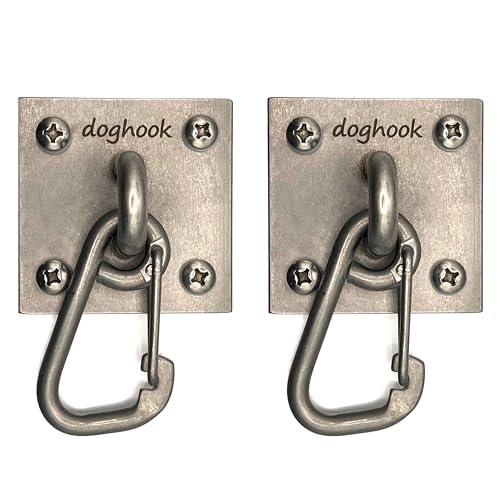 Canine Hitch Secure Dog Leash Parking Wall Large Hook with Clip 2 Pack (Large with Clip (2 pack))
