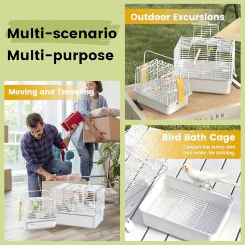 Small Bird Cage (White / 10.2"L x 7.9"W x 6.7"H)