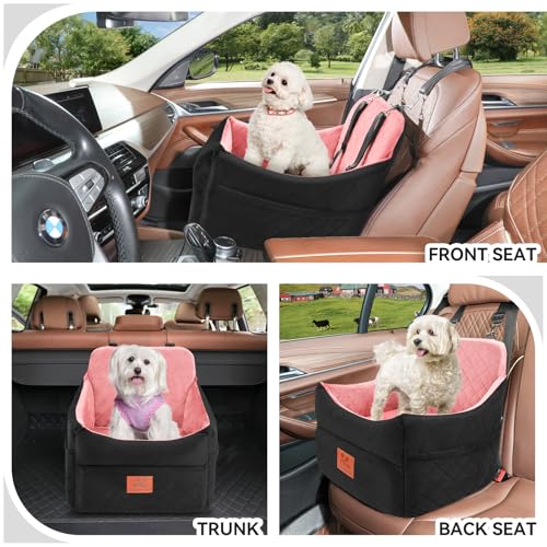 Dog Car Seat for Small (Black/Pink)