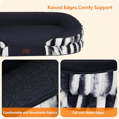 Orthopedic Waterproof Medium Dog Bed Sofa (Tie-dye Grey / Medium(36 x 25.5 x 6 inch))