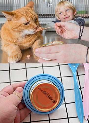 Pet Food Can Cover Silicone Can Lids for Dog and Cat Food (Blue/Green)