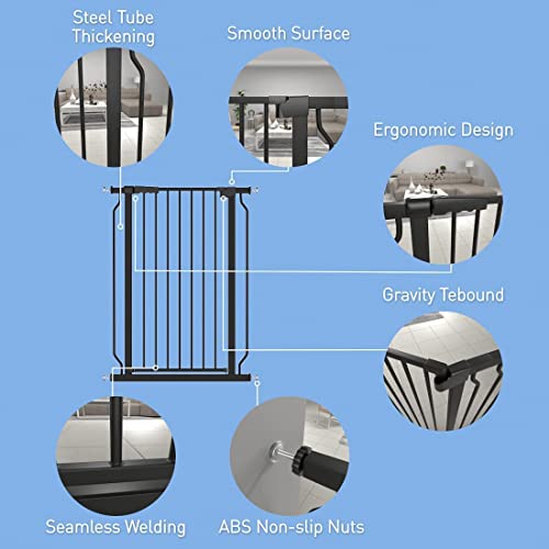 40.55" Extra Tall Baby Dog Pet Gate 73.62 (Black / 73.62-80.70"/187-205cm)