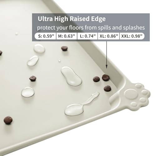 Silicone Pet Feeding Mat (Beige / 24" x 16")