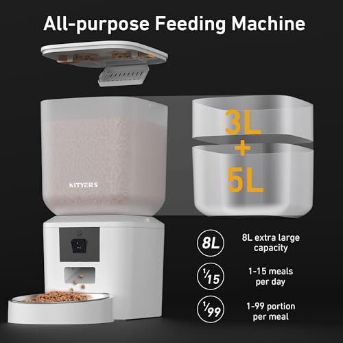 Automatic Dog & Cat Feeder with Camera & WiFi (Pure White)
