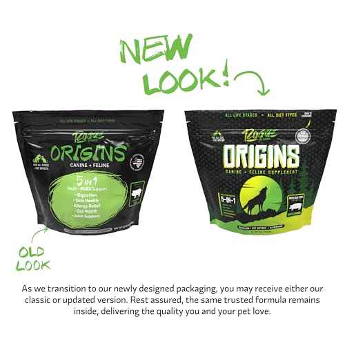 Origins 5-in-1 Dog Supplement - Powdered Food Topper w/Natural Heirloom Pork Protein- Supports Healthy Digestion, Skin, and Coat - Helps Reduce Itching & Joint Inflammation (5 lbs) (5 lb)