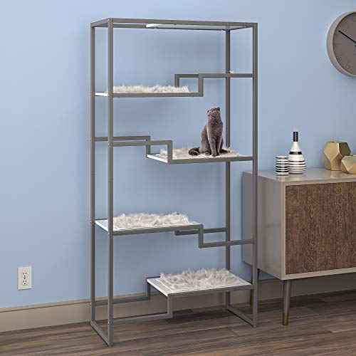 62 Inch Tall Metropolitan Cat Condo (Gray Frame)
