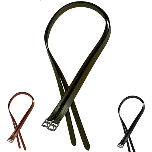 Genuine Leather English Stirrup Leathers (48 inch / Brown)