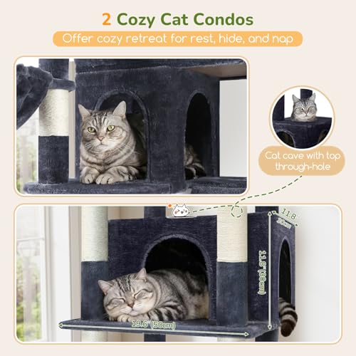 80in XXL Extra Large Corner Cat Tree Tower (80inch / Dark Grey)