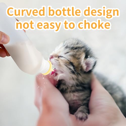 5Pack Kitten Bottle for Nursing Puppy Milk Kitten Bottles Feeding Kit Silicone Nipple for Newborn Pets Kittens