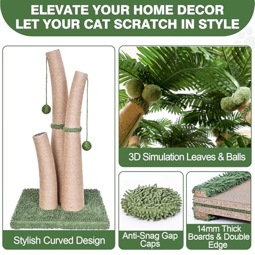 40'' Tall Cat Scratching Post Cat Tree (Style D)