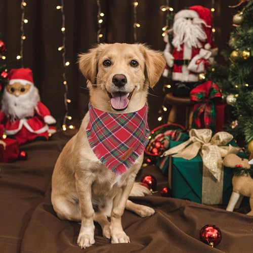 Christmas Dog Bandanas with Tassels Edges (X-Large / Christmas-1)