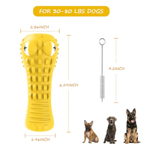 Dog Toys for Aggressive Chewers Large Medium Breed Indestructible Chew Toys (Yellow)