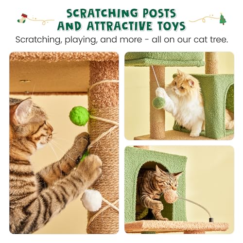70.1 Inch Green Large Cat Tree (70.1 in / Green)
