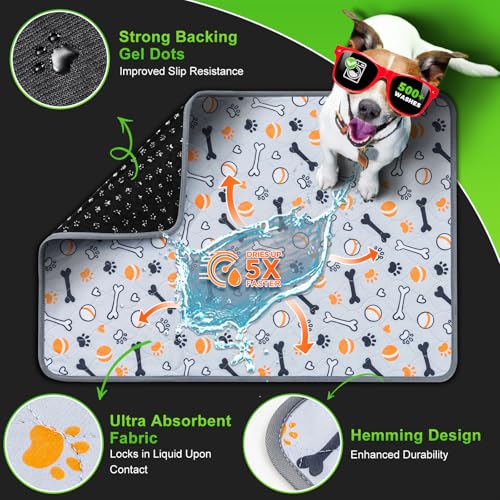 Washable Pee Pads for Dogs (Gray / 22 x 14.5")