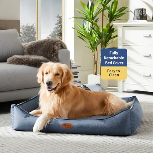 Orthopedic Dog Beds for Medium Dogs (39.4"L x 31.5"W x 7.4"Th / Denim Blue)