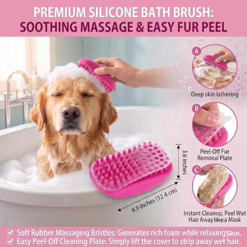 5 PCS Cat & Dog Grooming Kit Brush (Pink 5pc)