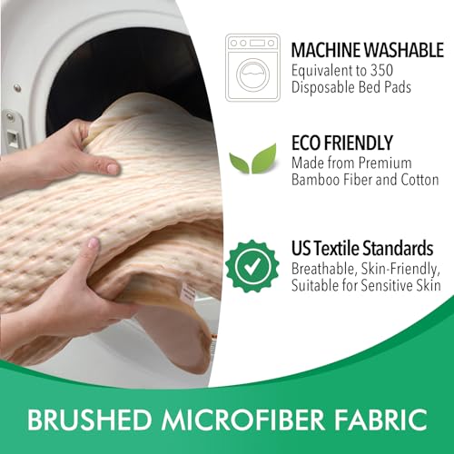 Bed Pads for Incontinence Washable Waterproof (3 Pack - 36x34)