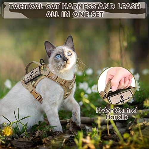 Tactical Cat Harness and Leash (Large / Beige)