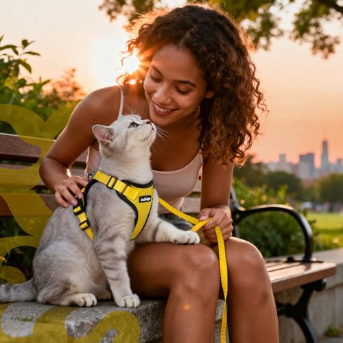 Cat Harness and Leash Set (M / Yellow)