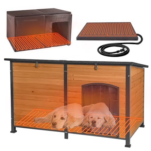 59.1’’ Extra Large Heated Dog House Outdoor for Winter (Heated Dog House)