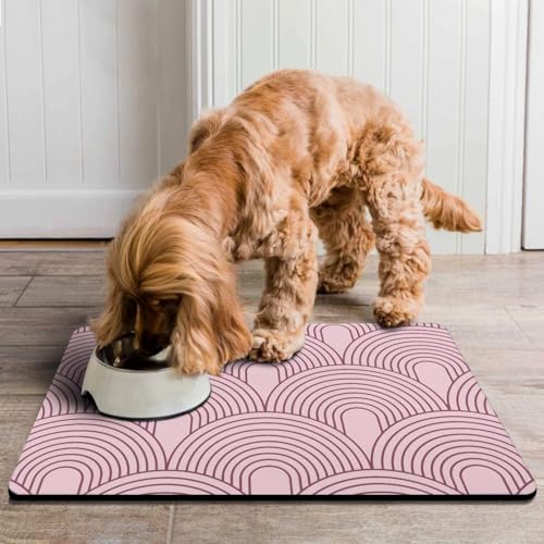 Dog Food Mats for Floors Absorbent (S(12"×20") / 01-Pink)