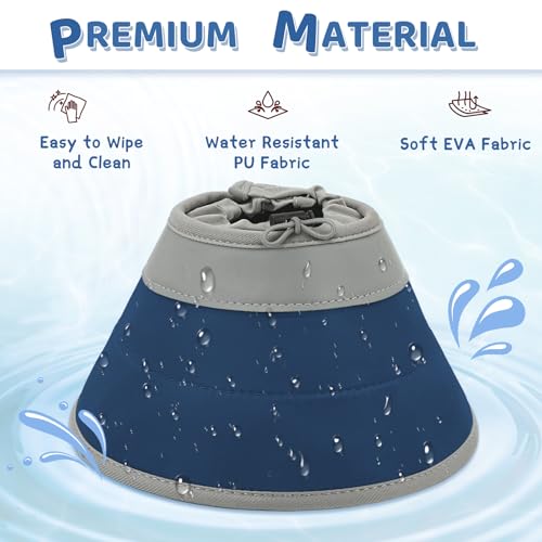 Cat Cone Collar Soft to Stop Licking (Solid Blue / S)