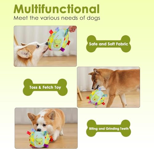 Dog Squeaky Plush Toy with Straps (Green)