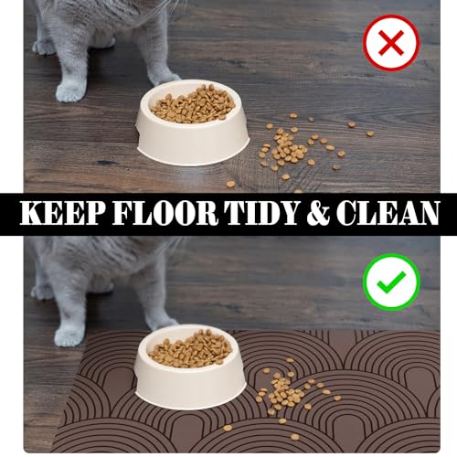 Dog Food Mats for Floors Absorbent (S(12"×20") / 01-Brown)