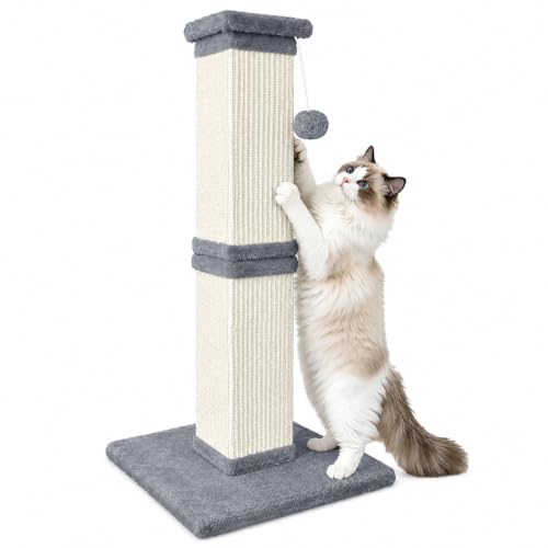 Cat Scratching Post for Indoor Cats (Light Gray)