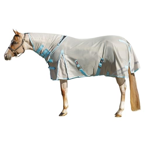 Cooling Soft Interlock Mesh II Horse Fly Sheets (Horse Size 78 / Attached Neck Euro Surcingle / Silver)