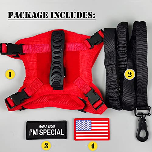 Tactical Cat Harness and Leash for Walking Escape Proof (Red)