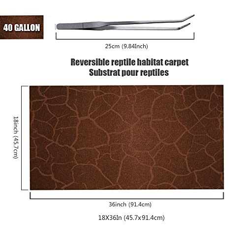 2 Pack Reptile Carpet Desert Reptile Mat & Reversible Substrate (40 Gallon)
