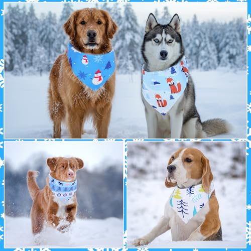 100 Pcs Winter Dog Bandanas Bulk (Winter / 31.5 x 21.7 x 21.7 Inch)